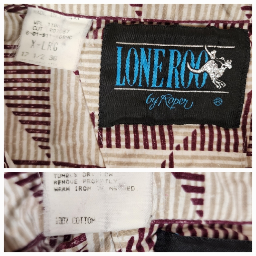 Lost Roo by Roper Triangle Pattern Western Shirt (XL) - Picture 7 of 9